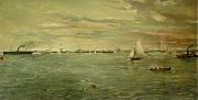 Verner Moore White The Harbor at Galveston, was painted for the Texas exhibit at the oil